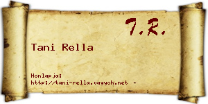 Tani Rella névjegykártya